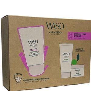 Shiseido WASO Invisible Pore Care Kit with Scrub Mask, Cleanser, and Moisturizer